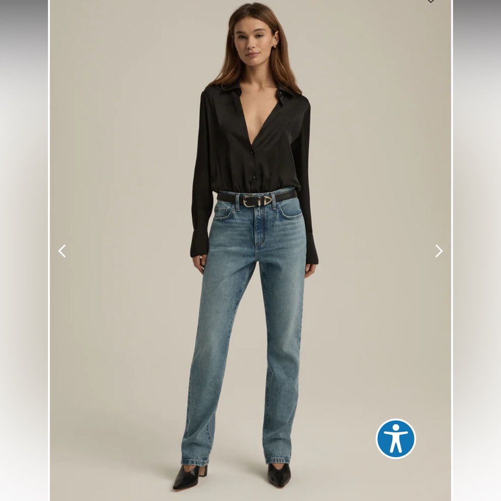 BRAND NEW THE MIKAELA LOW SLUNG LONG SLIM STRAIGHT FAVORITE DAUGHTER JEANS - Picture 2 of 5